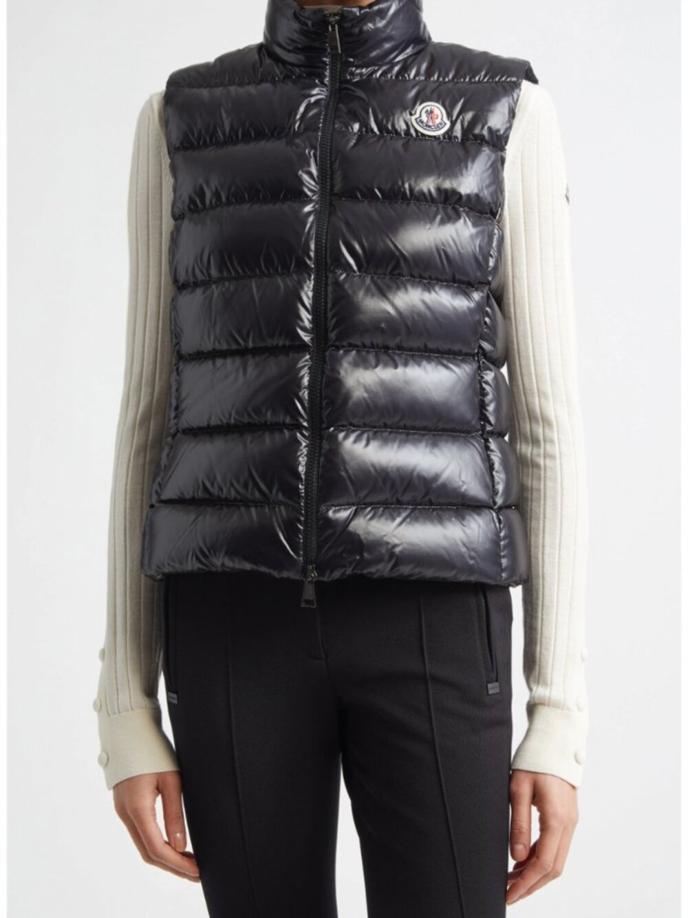 $1100 Moncler Charcoal Gray Quilted Puffer Down Vest Ghany Gilet size 1/S2-4
